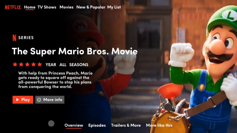 Super Mario Bros. Movie on Netflix